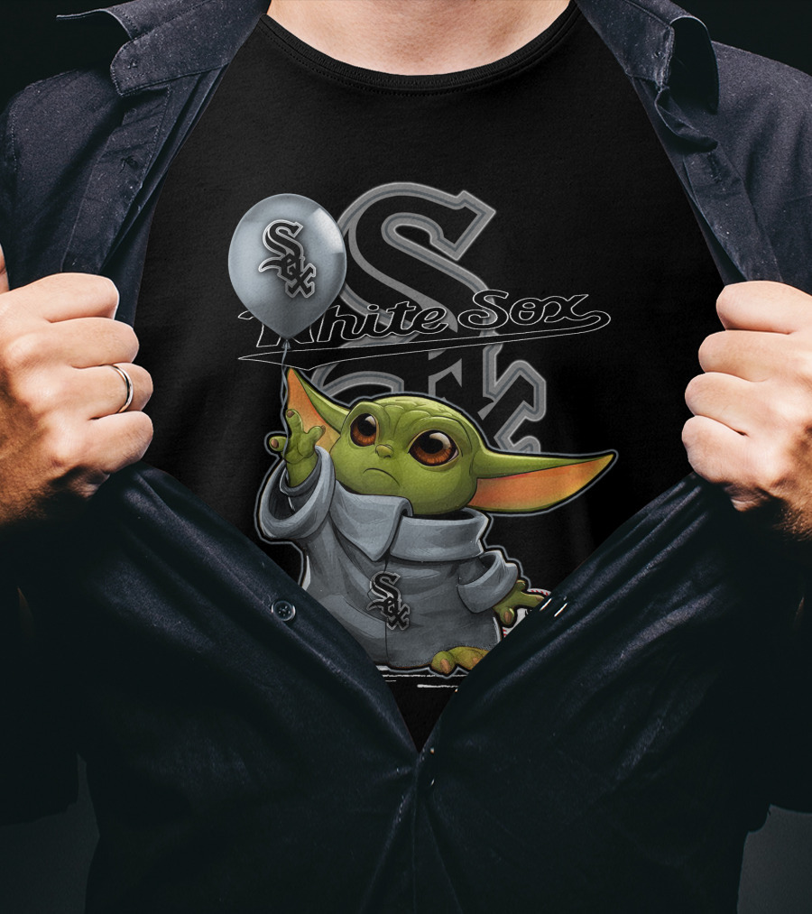 Yoda Chicago White Sox Balloon Baseball T-Shirt