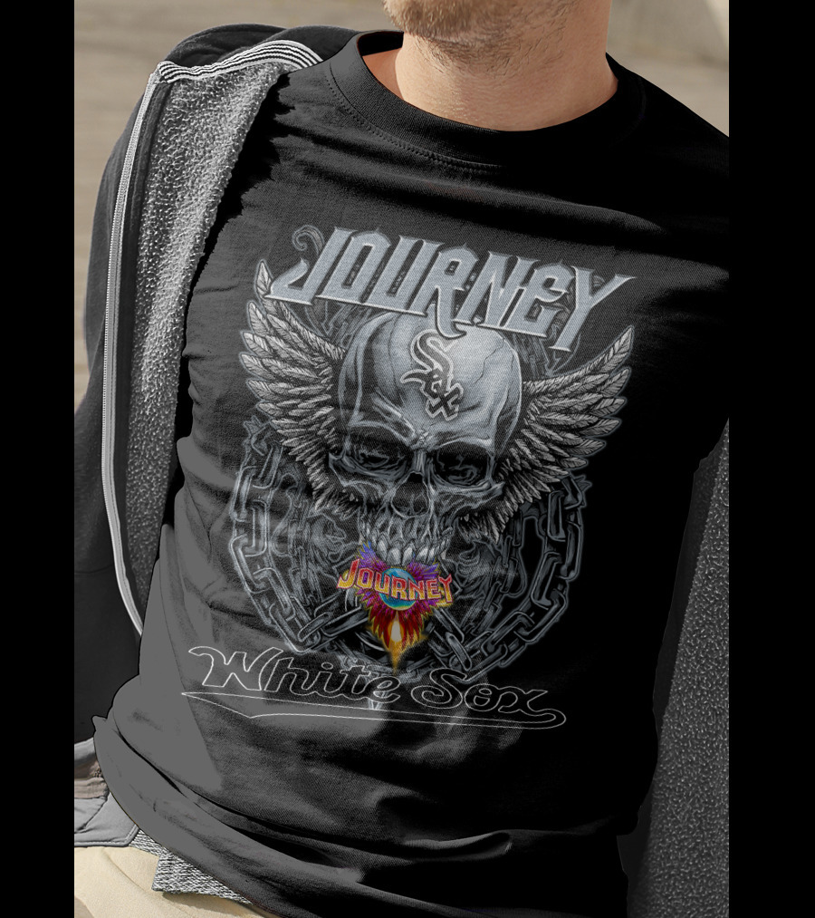 Journey Chicago White Sox Skull Chains Wings T-Shirt