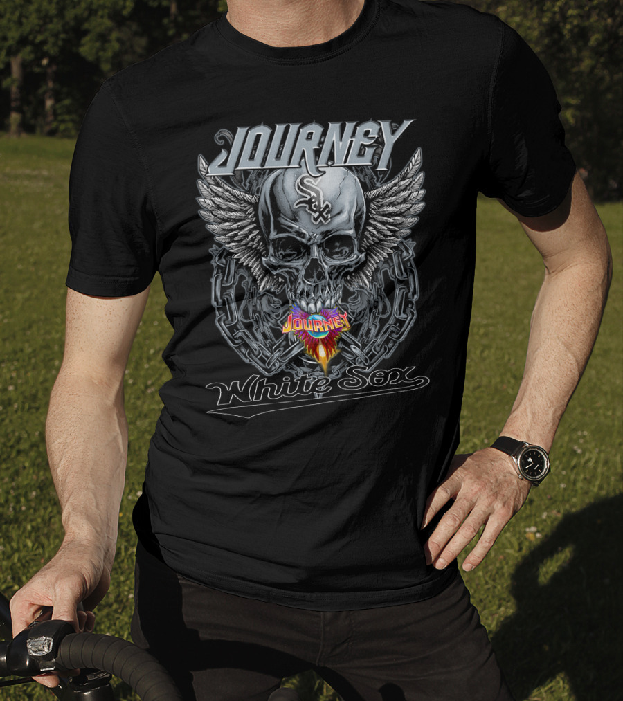 Journey Chicago White Sox Skull Chains Wings T-Shirt