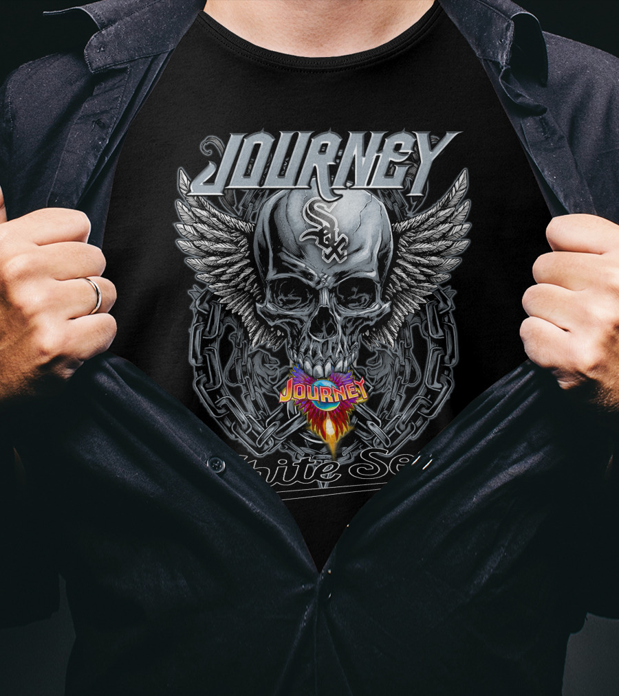 Journey Chicago White Sox Skull Chains Wings T-Shirt