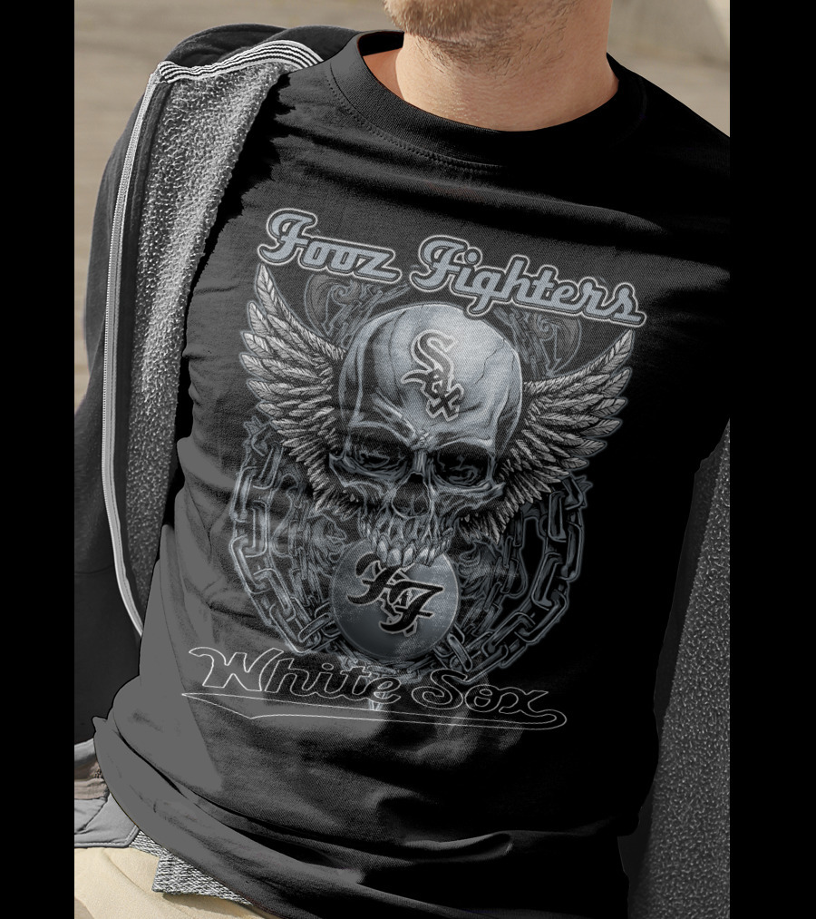 Foo Fighters Chicago White Sox Skull Wings T-Shirt