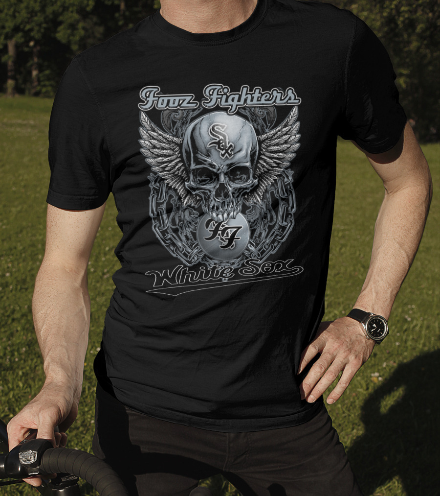 Foo Fighters Chicago White Sox Skull Wings T-Shirt