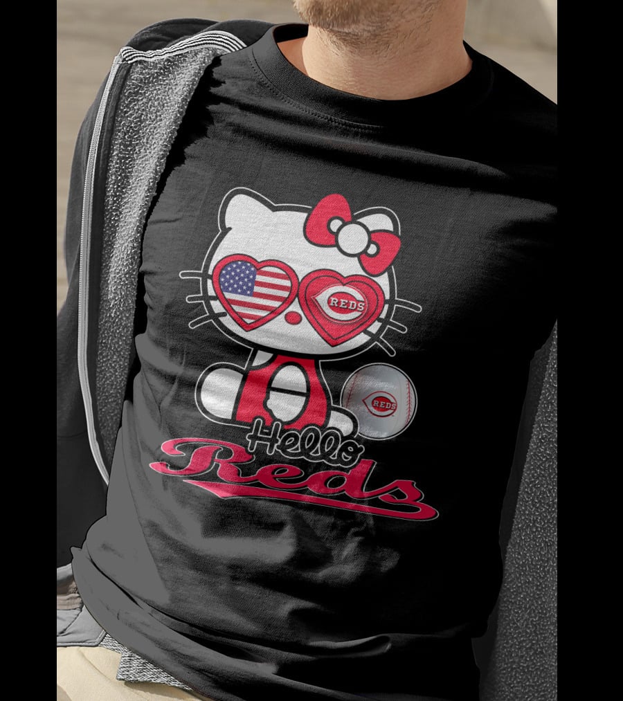 Hello Kitty Reds Cincinnati Baseball America T-Shirt