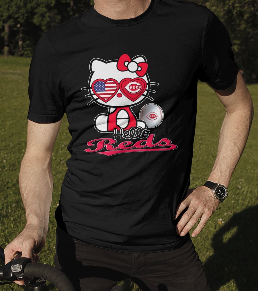 Hello Kitty Reds Cincinnati Baseball America T-Shirt