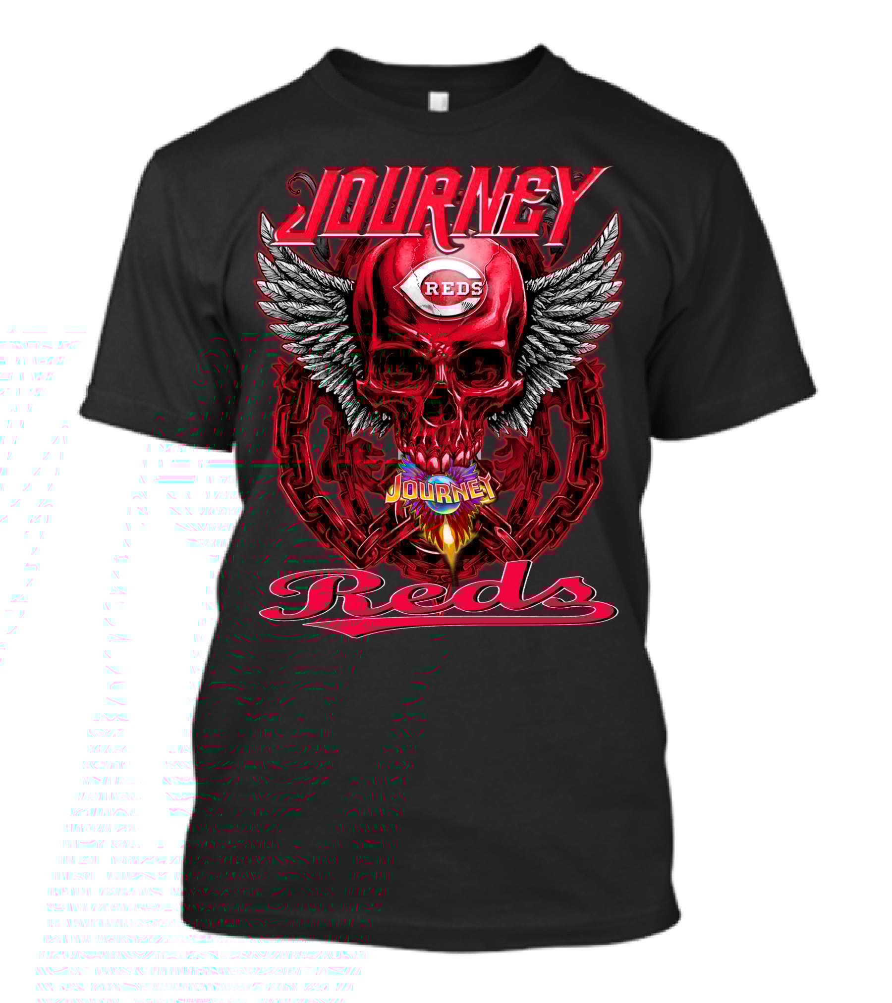 Journey Reds Skull With Wings And Chains T-Shirt