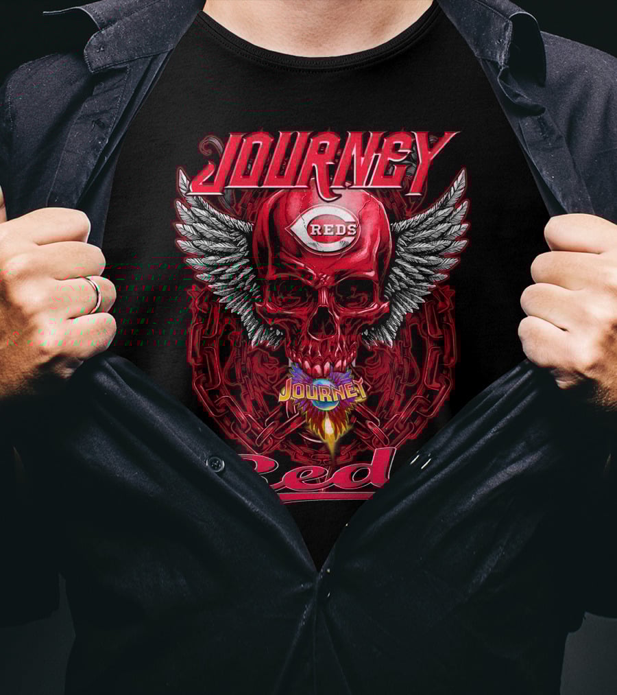 Journey Reds Skull With Wings And Chains T-Shirt