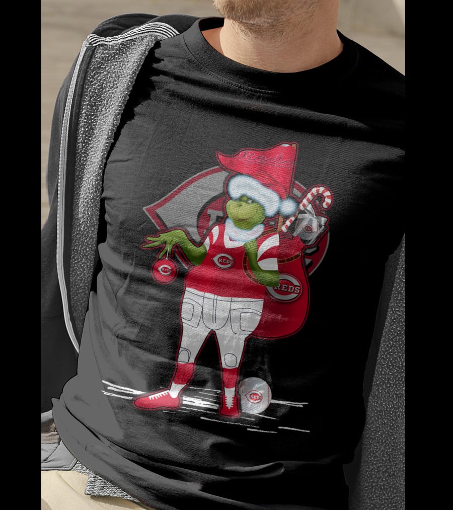 Grinchxmas Cincinnati Reds Holiday Baseball Character T-Shirt