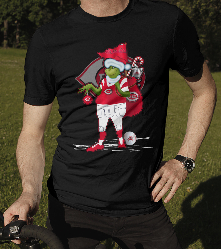 Grinchxmas Cincinnati Reds Holiday Baseball Character T-Shirt