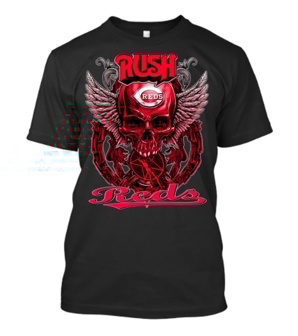 Rush Reds Skull Wings Cincinnati Reds T-Shirt