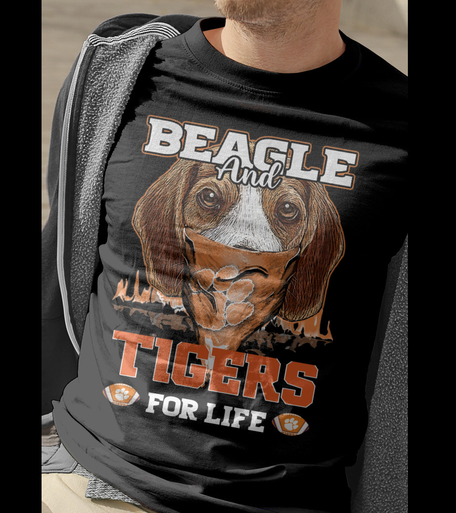 Beagle And Tigers For Life Clemson T-Shirt