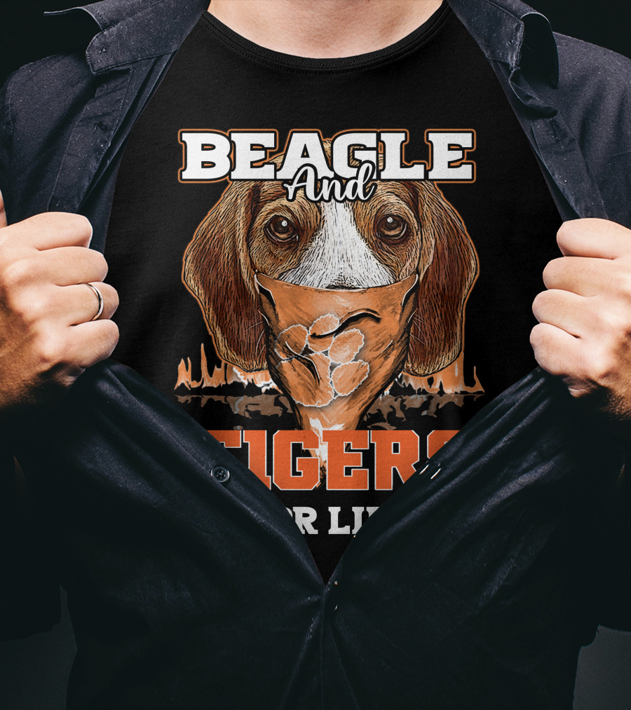 Beagle And Tigers For Life Clemson T-Shirt