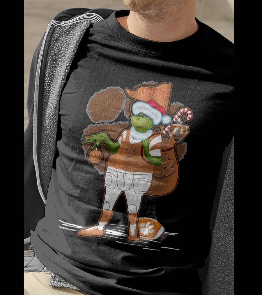 Grinchxmas Clemson Tigers Holiday Spirit Football Fandom T-Shirt