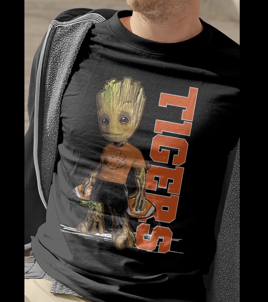 Groot Clemson Tigers Football Fan Marvel Groot And Clemson University Sports Fan Gear T-Shirt