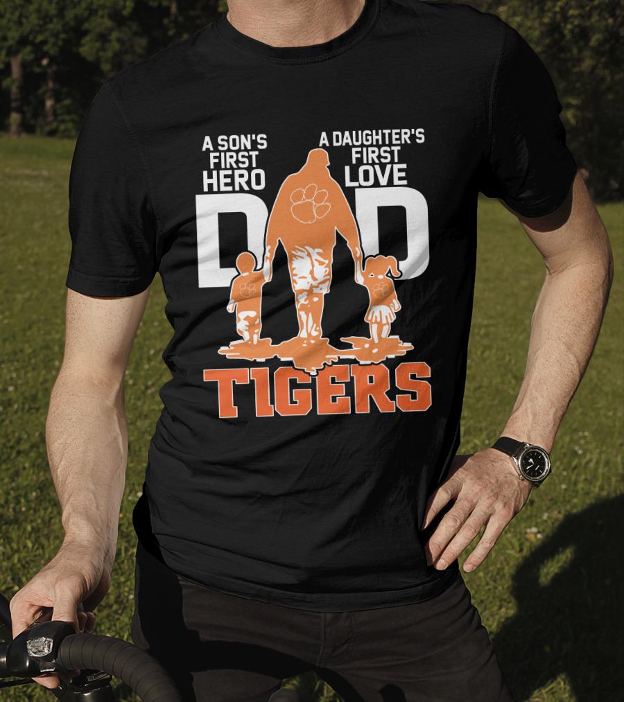 Dadhero Clemson Tigers A Son's First Hero A Daughter's First Love T-Shirt