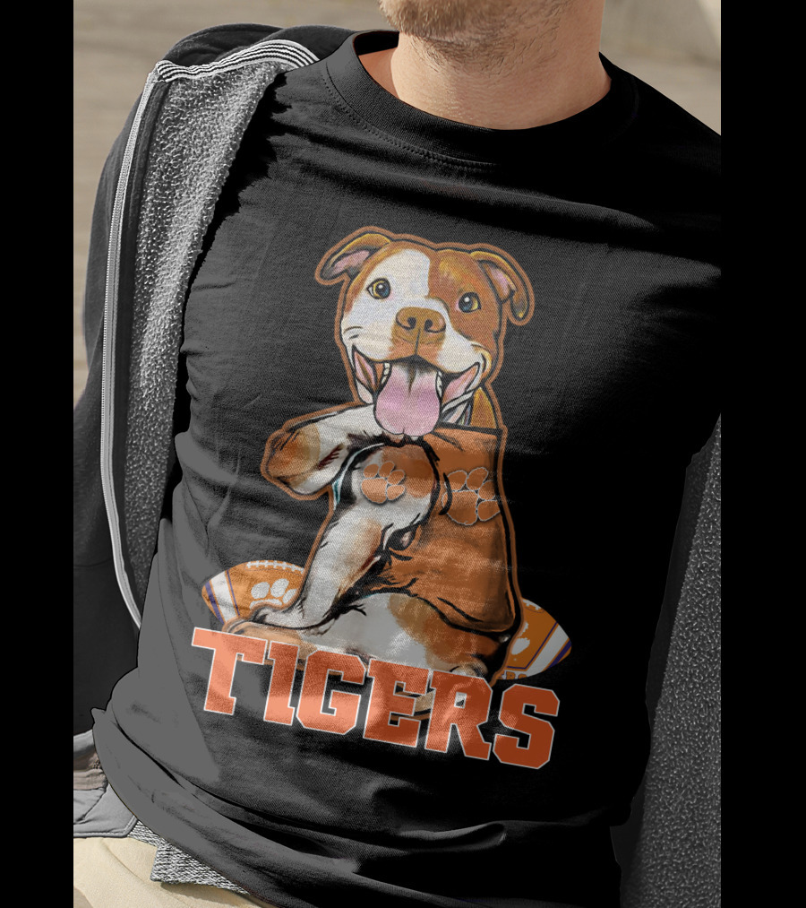 Pitbull Tigers Paw Football Clemson T-Shirt
