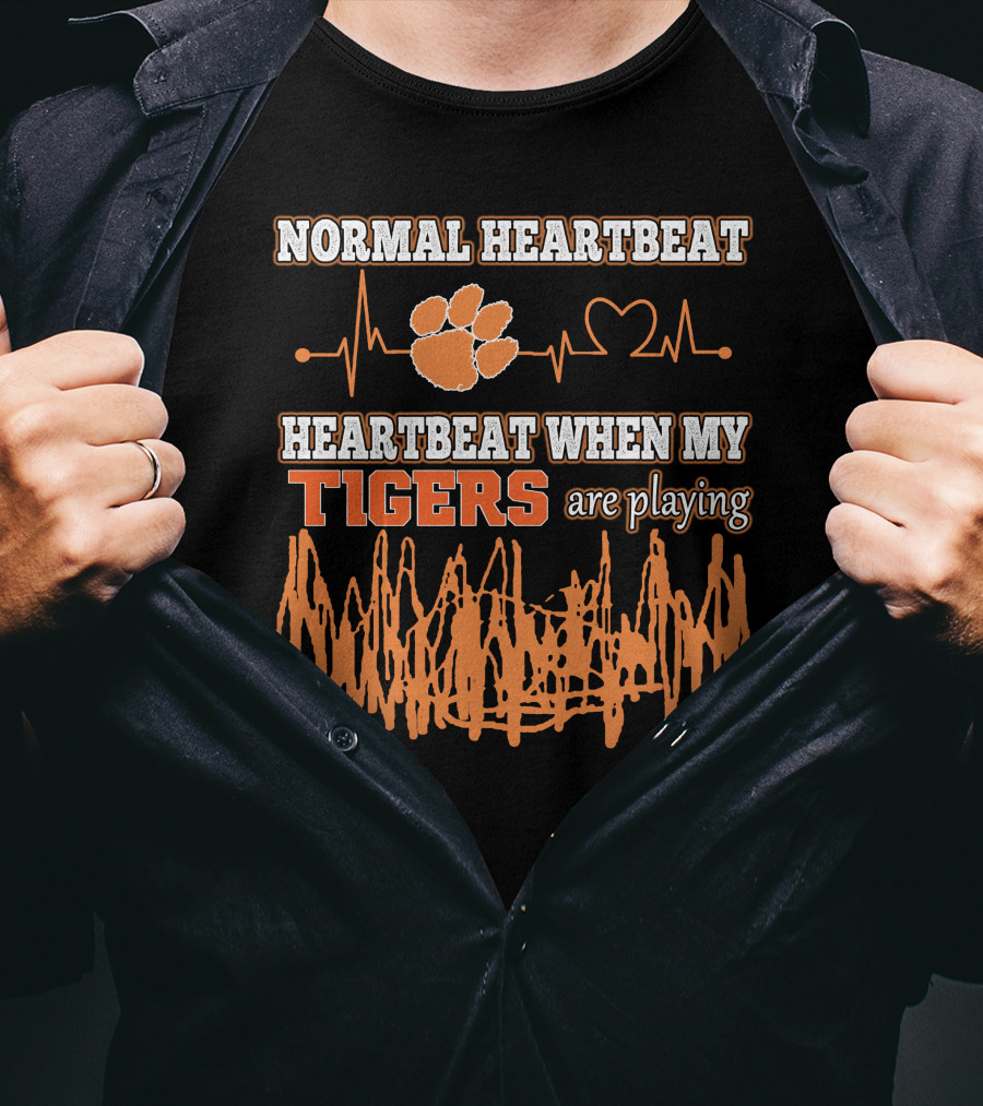 Normal Heartbeat Heartbeat When My Clemson Tigers Are Playing T-Shirt