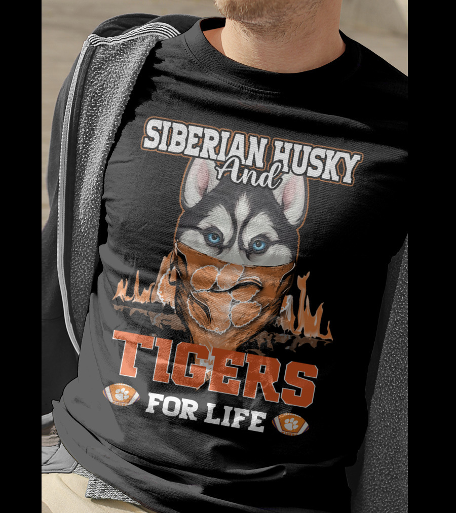Siberian Husky And Tigers For Life T-Shirt