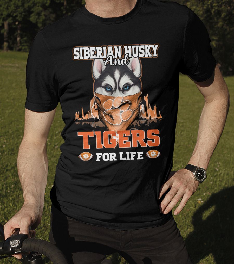 Siberian Husky And Tigers For Life T-Shirt