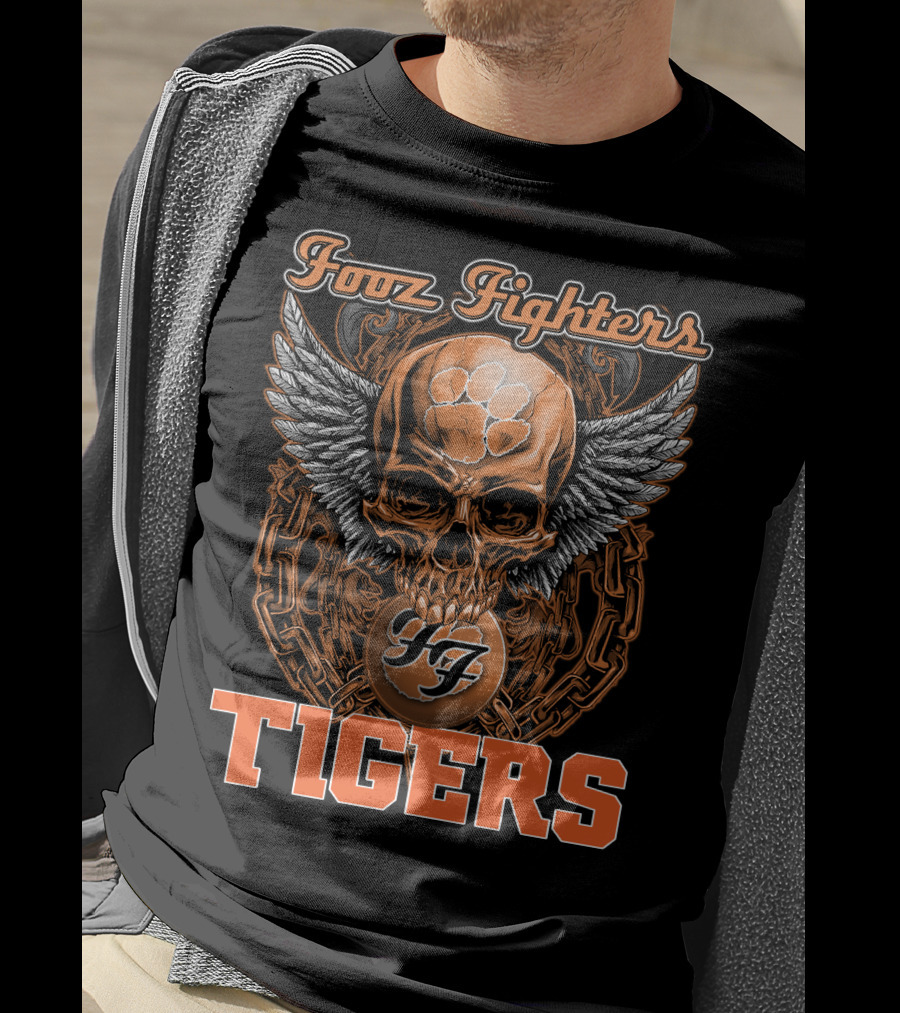 Fooz Fighters Skull Tigers Clemson T-Shirt