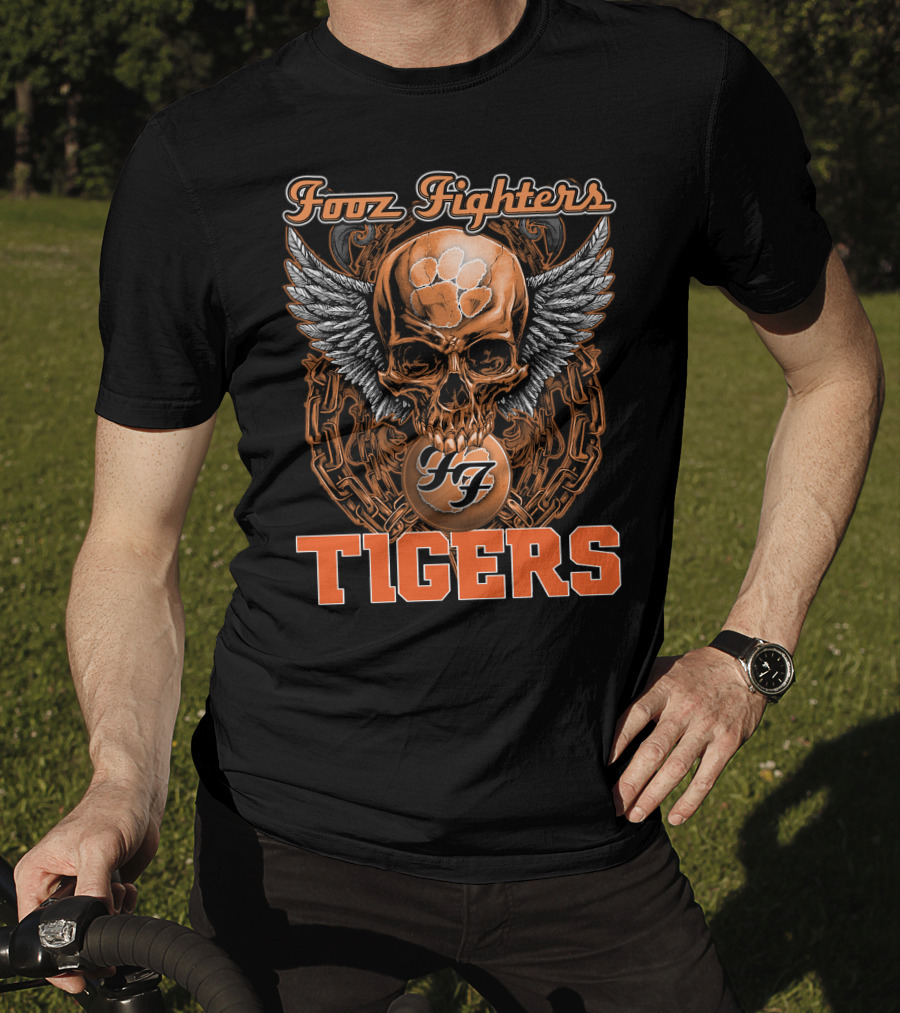 Fooz Fighters Skull Tigers Clemson T-Shirt