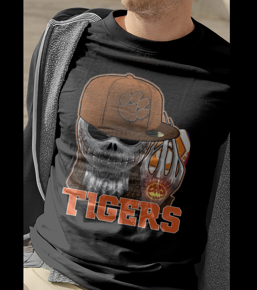 Jackskull Clemson Tigers Halloween Fan Gear T-Shirt