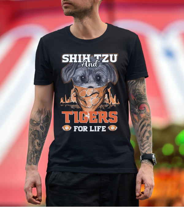 Premium T-Shirt: Shih Tzu and Clemson Tigers for Life T-Shirt Shih Tzu and Clemson Tigers for Life T-Shirt