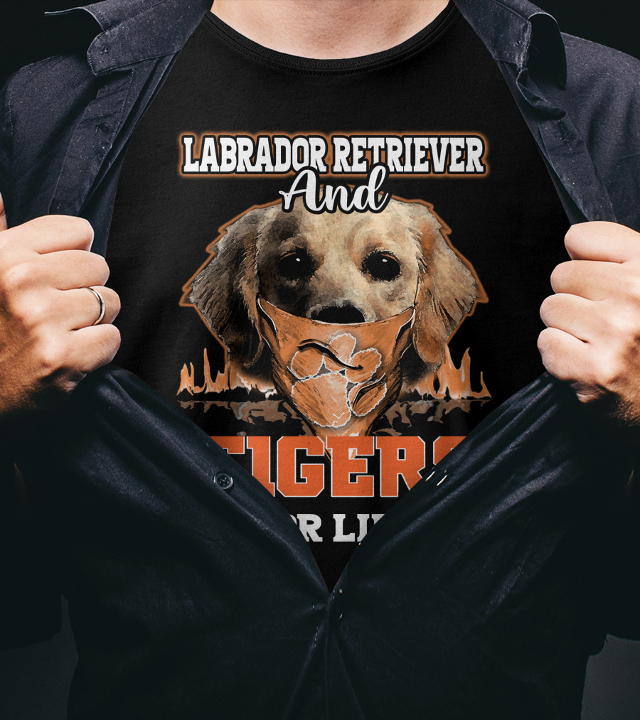 Labrador Retriever And Clemson Tigers For Life T-Shirt