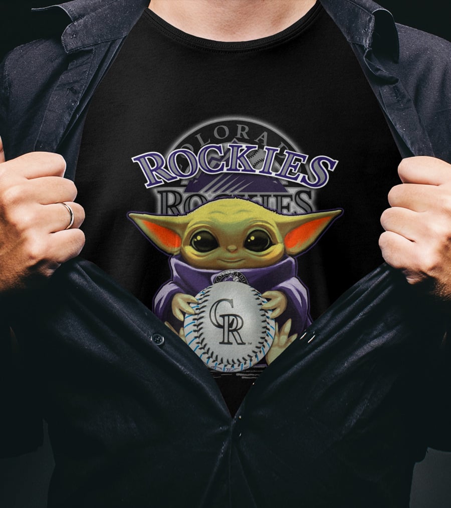 Colorado Rockies Yoda With Baseball T-Shirt