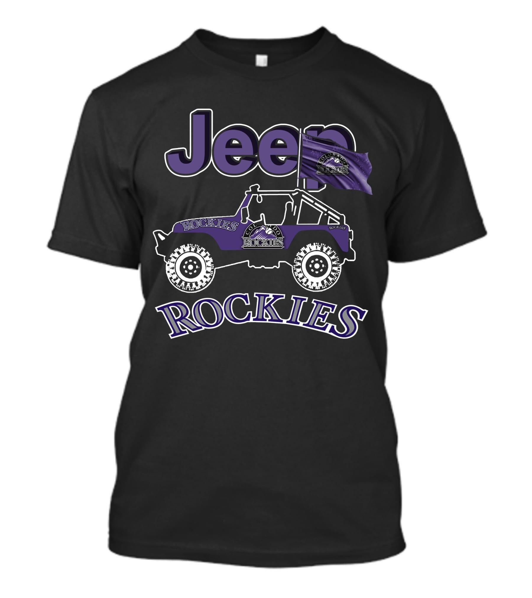 Jeep Rockies Purple Off-Road Adventure Rugged T-Shirt