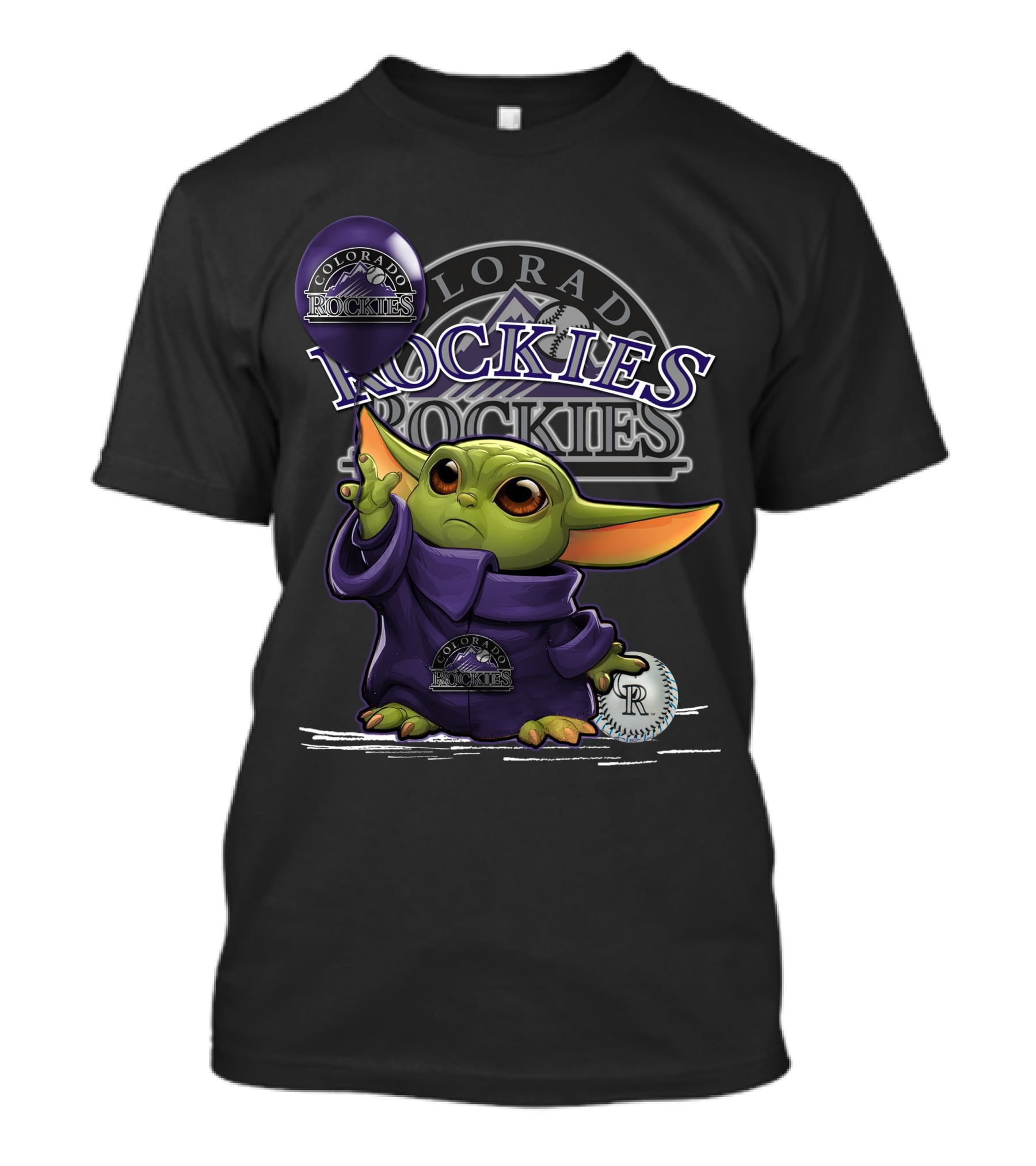 Yoda Colorado Rockies MLB Baseball T-Shirt