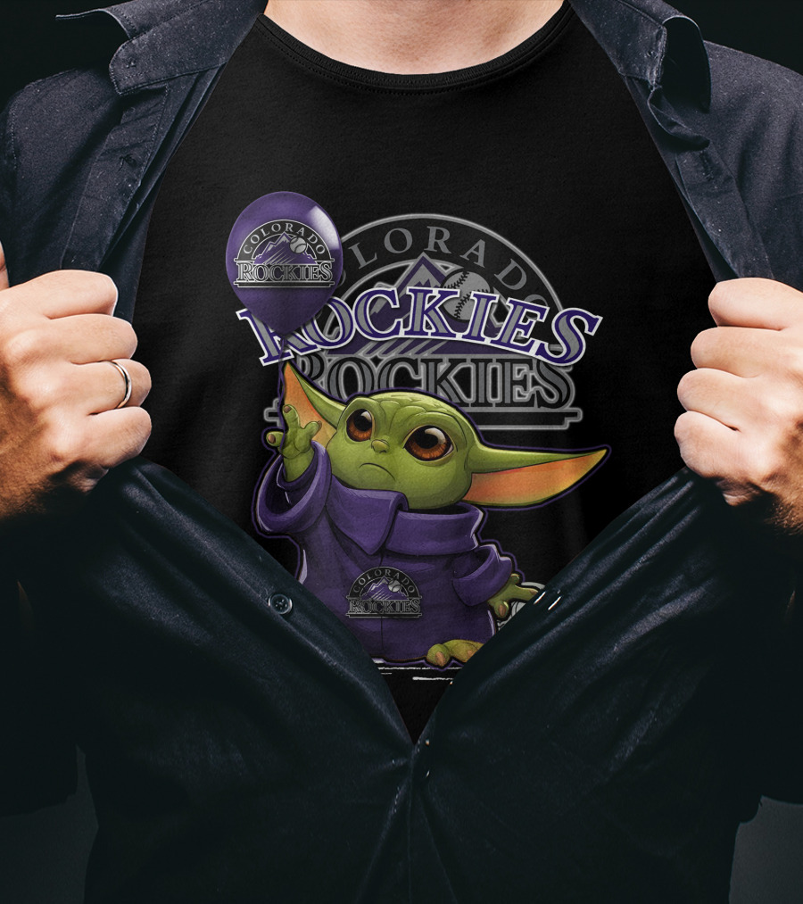 Yoda Colorado Rockies MLB Baseball T-Shirt