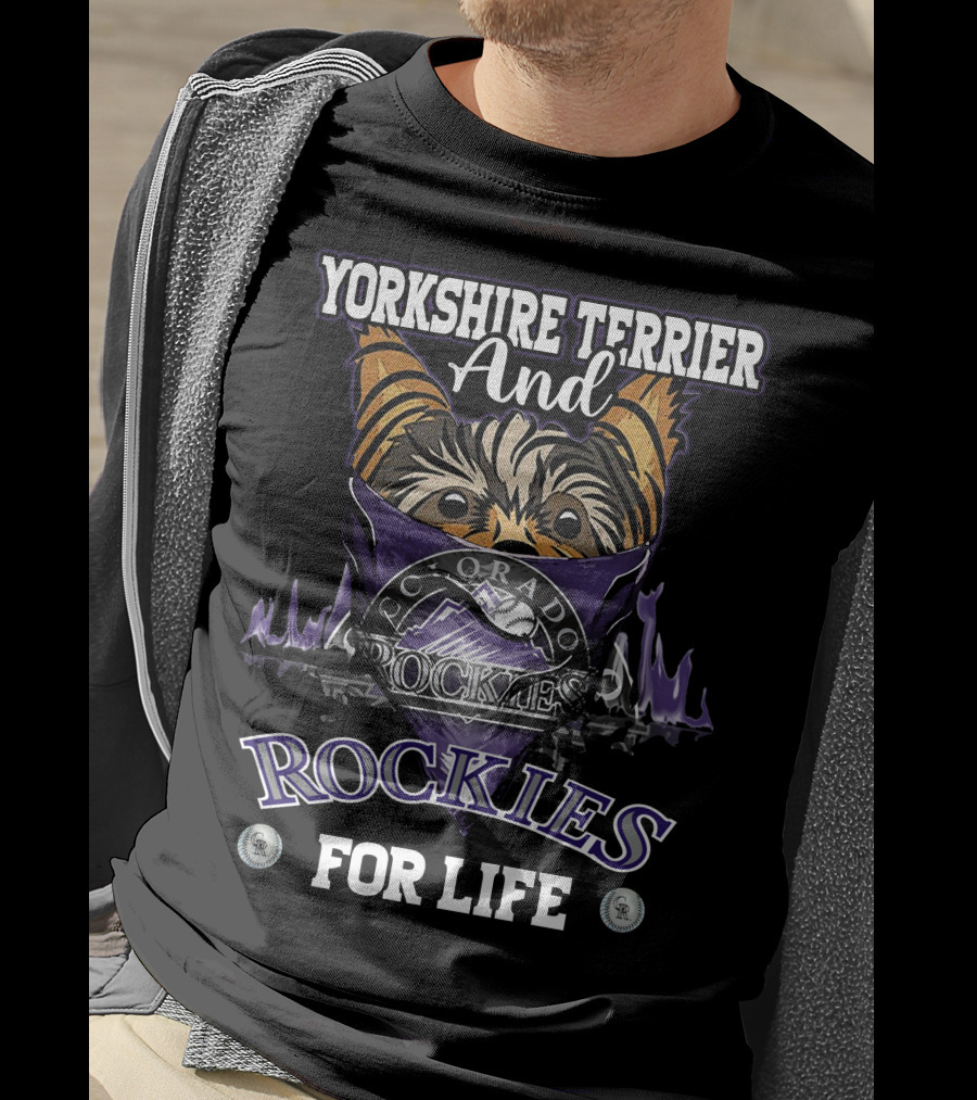 Yorkshire Terrier And Colorado Rockies For Life T-Shirt