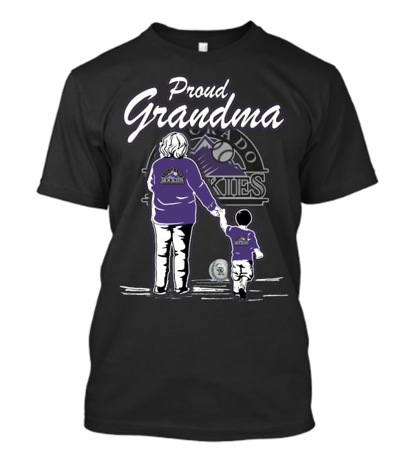 Proud Grandma Colorado Rockies Family Baseball Fan T-Shirt