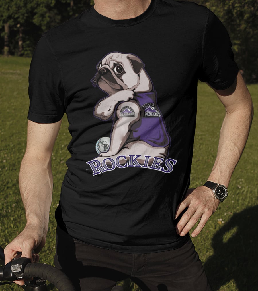 Pug Colorado Rockies CR Baseball Rockies T-Shirt