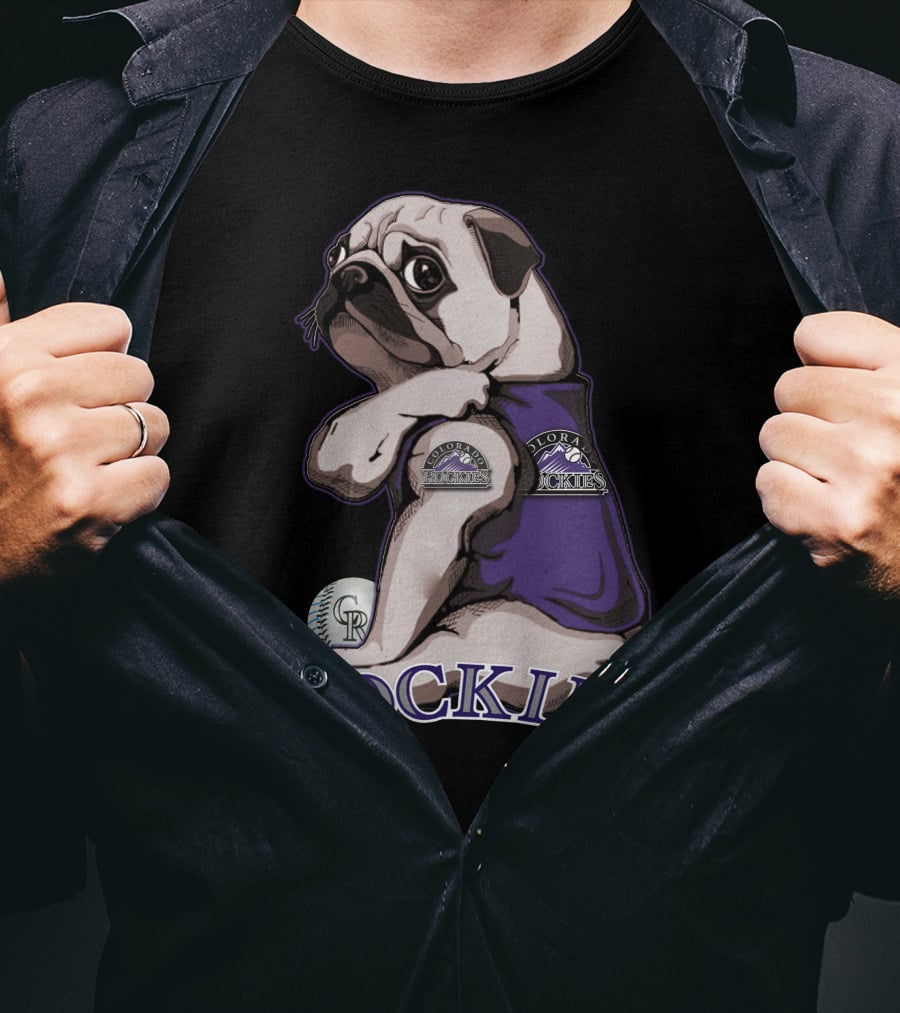 Pug Colorado Rockies CR Baseball Rockies T-Shirt