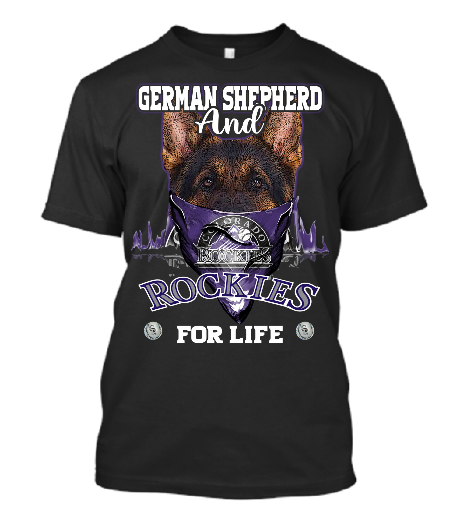 German Shepherd And Colorado Rockies For Life T-Shirt