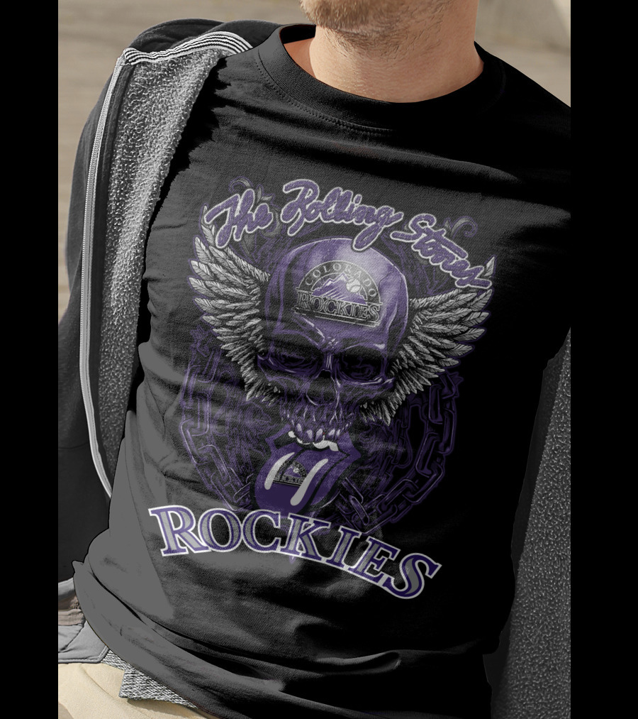 The Rolling Stones Colorado Rockies Skull With Wings And Tongue T-Shirt