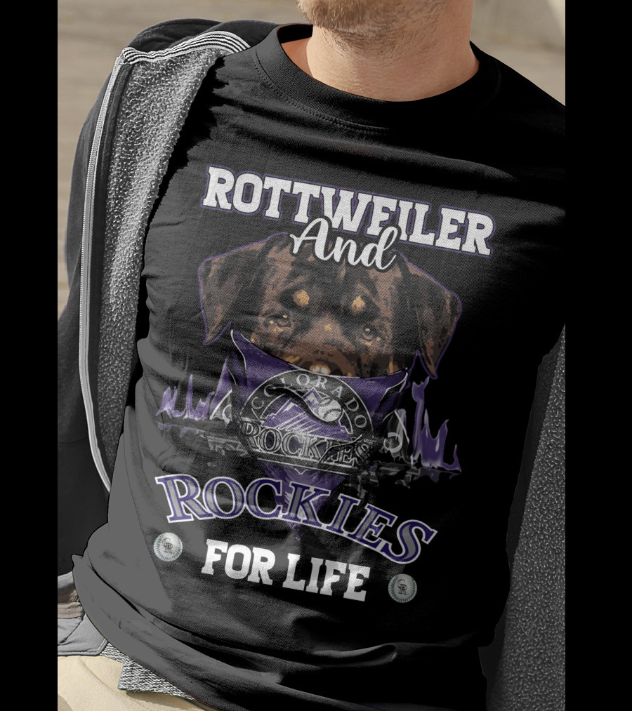 Rottweiler And Colorado Rockies For Life T-Shirt