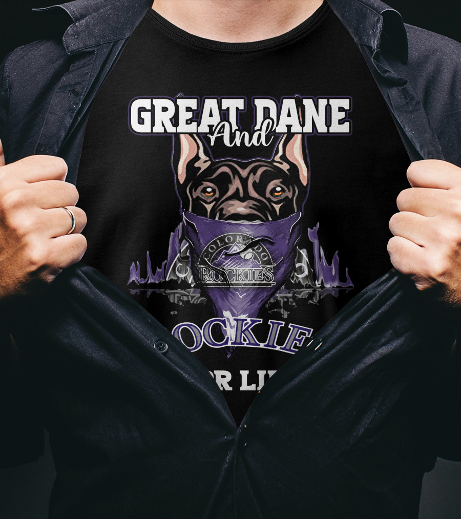 Great Dane And Colorado Rockies For Life T-Shirt