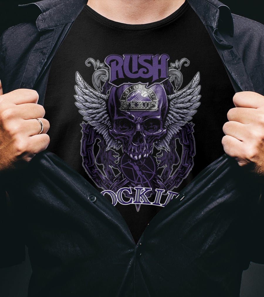 Rush Colorado Rockies Skull Wings T-Shirt