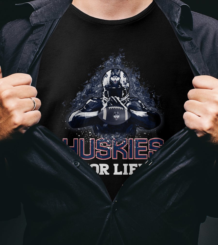 Huskies For Life Connecticut Football Passion T-Shirt
