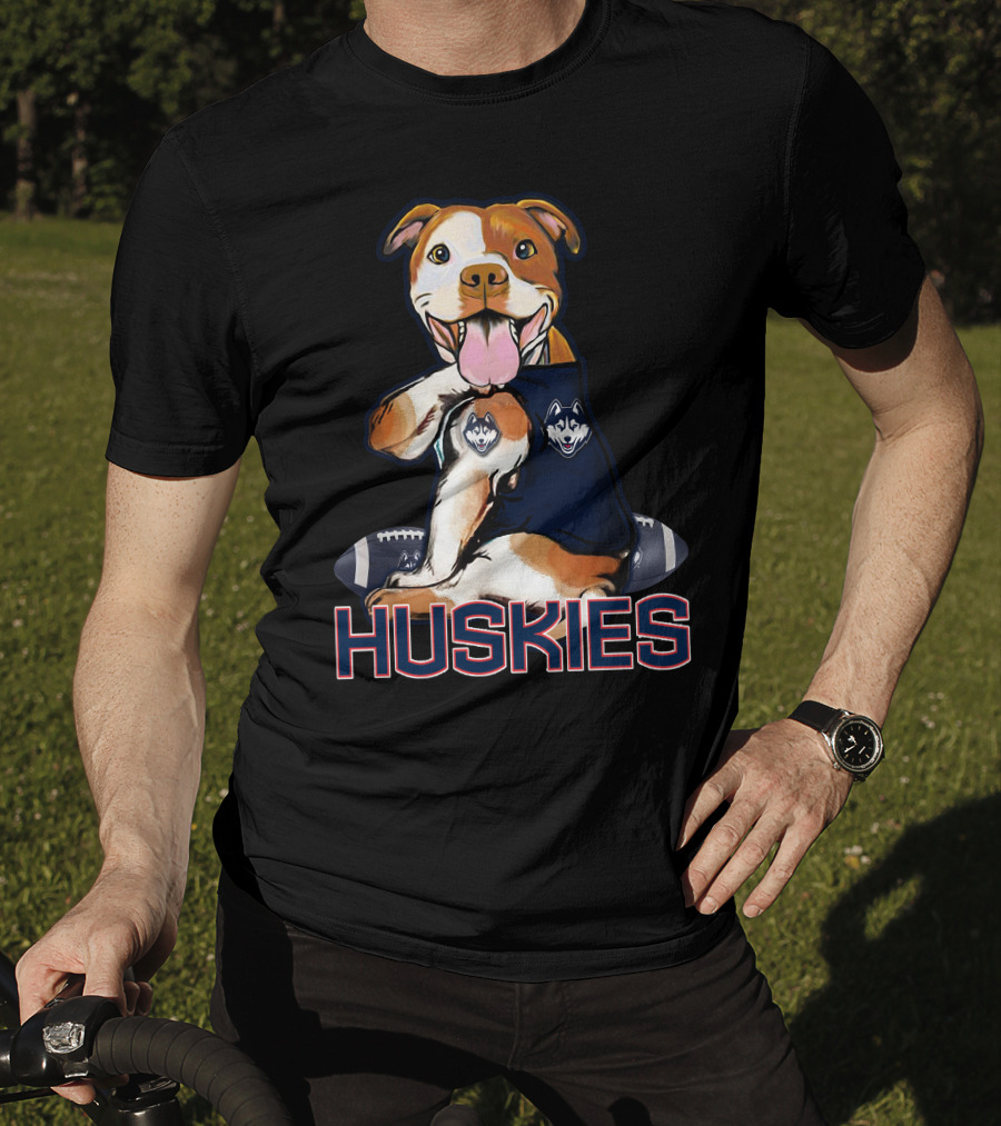 Pittbull Connecticut Huskies Football Mascot T-Shirt