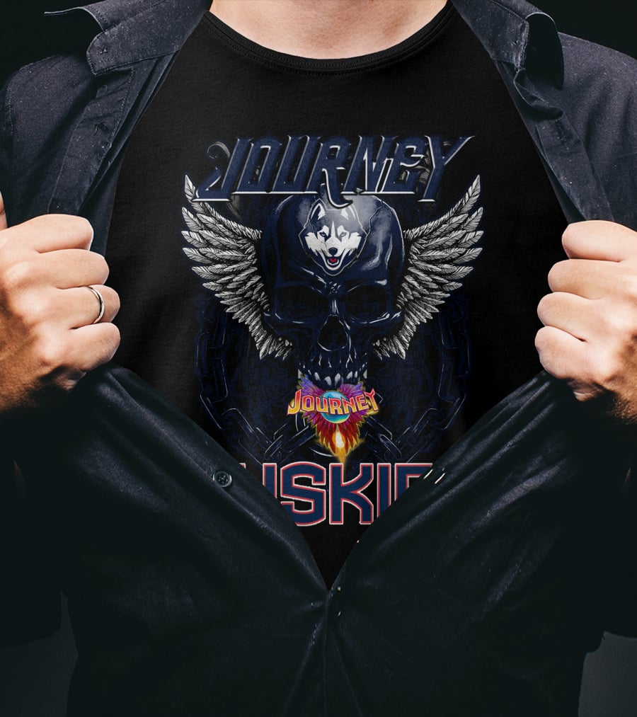 Journey Huskies Skull Wings T-Shirt