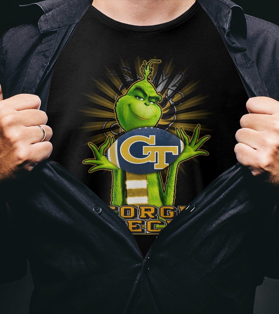 Grinch Georgia Tech Yellow Jackets GT Football T-Shirt