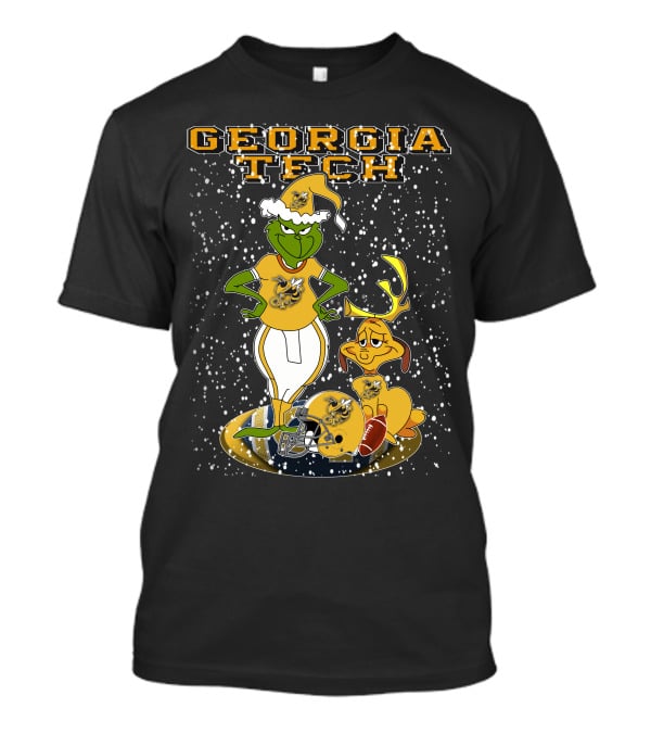 Georgia Tech Grinchxmas Yellow Jackets Christmas Football T-Shirt