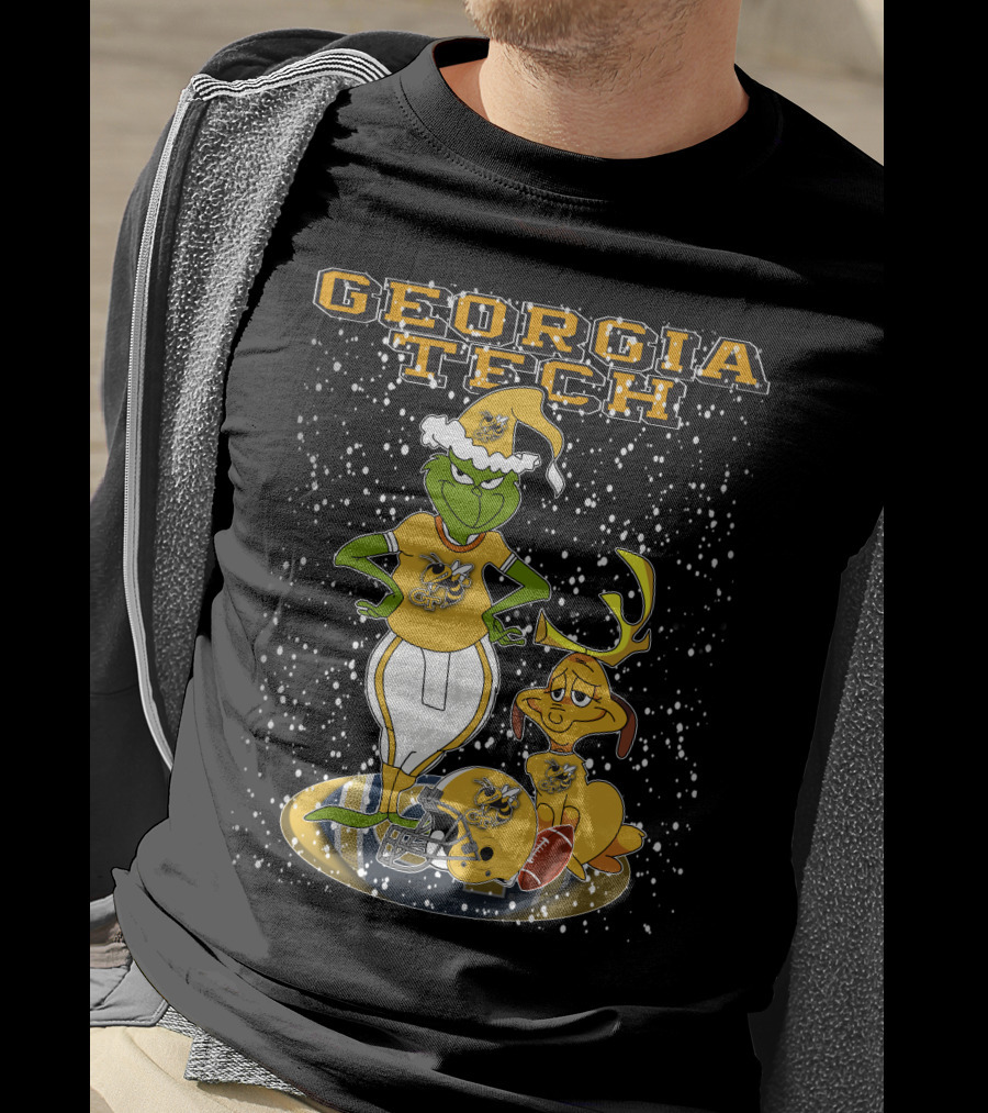 Georgia Tech Grinchxmas Yellow Jackets Christmas Football T-Shirt