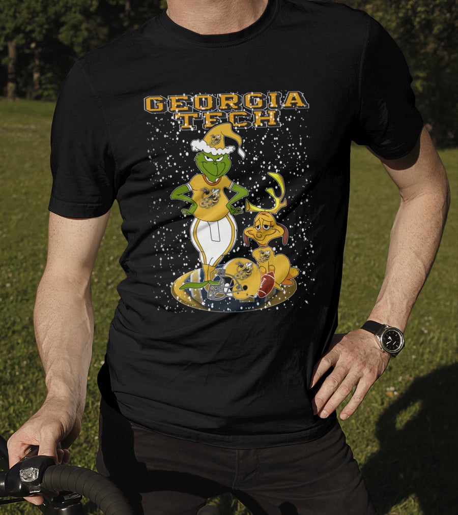 Georgia Tech Grinchxmas Yellow Jackets Christmas Football T-Shirt