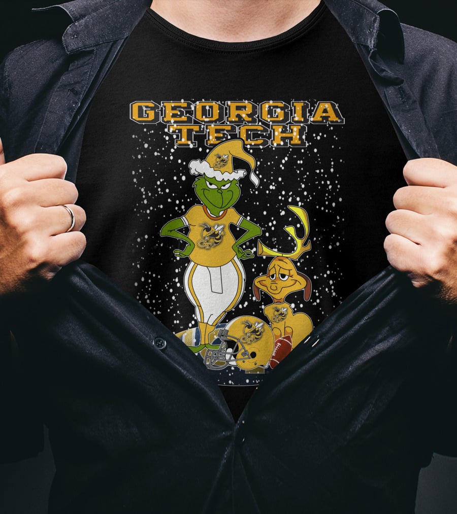 Georgia Tech Grinchxmas Yellow Jackets Christmas Football T-Shirt