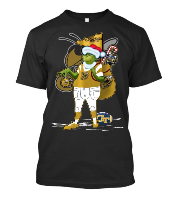 Grinchxmas Georgia Tech Yellow Jackets Holiday Cheer T-Shirt