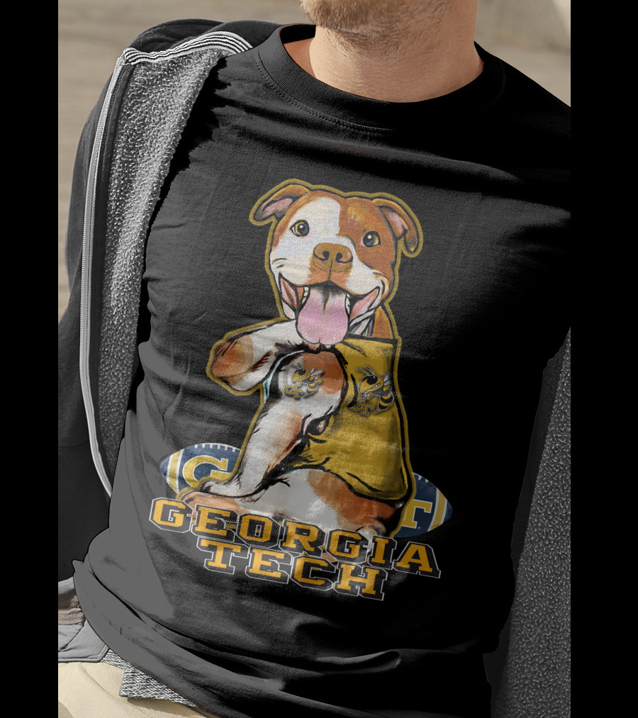 Georgia Tech Yellow Jackets Pitbull With Jacket T-Shirt